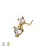 CZ HEART DANGLE CZ 316L SURGICAL STEEL L-SHAPE NOSE RING